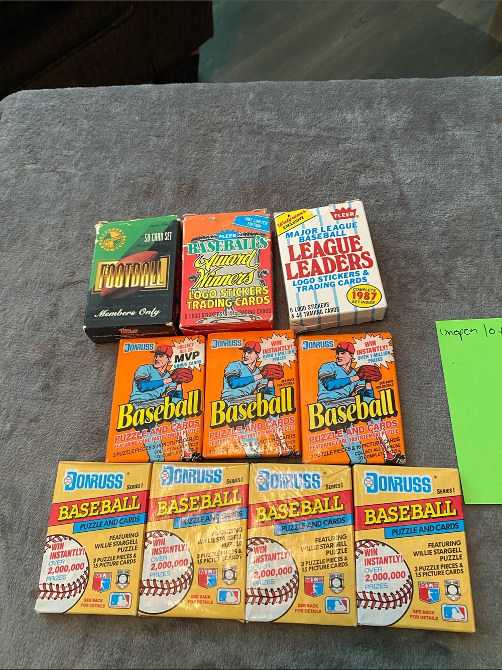Russ Orange and Yellow Baseball Puzzle & Trading Card Packs
